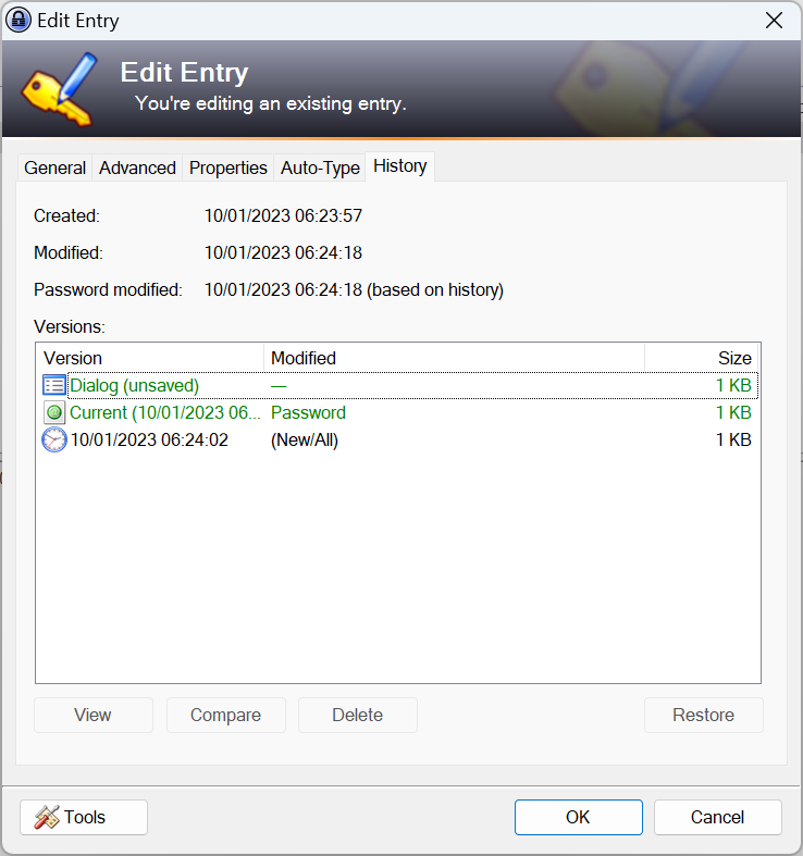 keepass-history