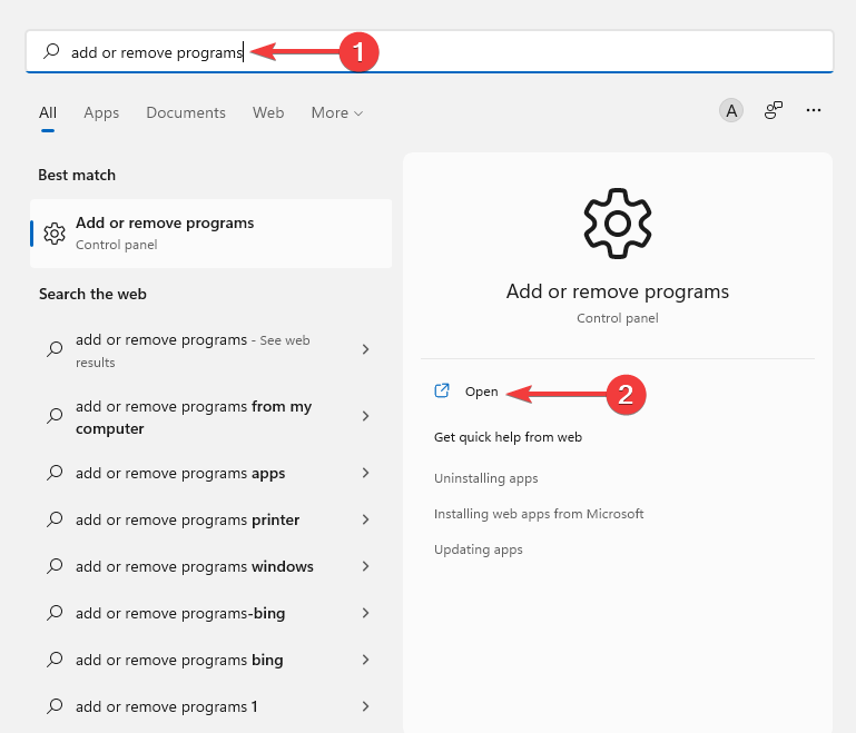 click-on-start-menu-and-search-for-add-or-remove-programs-and-click-on-open