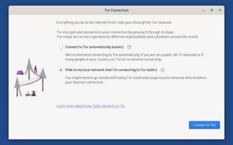 tails 4.20 带有 tor connection 助手，但您仍然需要建立桥梁