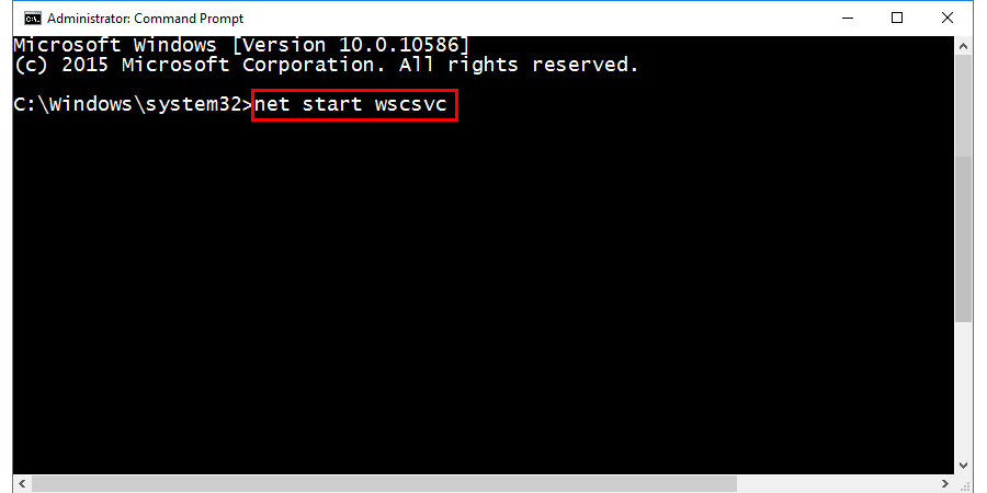 command-net-start-wscsvc