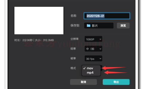 剪映mac专业电脑版怎么导出mp4格式，mov格式