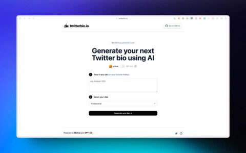 twitterbio：使用 ai 帮你生成推特简介