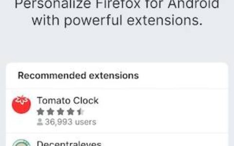 firefox for android 现在支持超过 450 个附加组件
